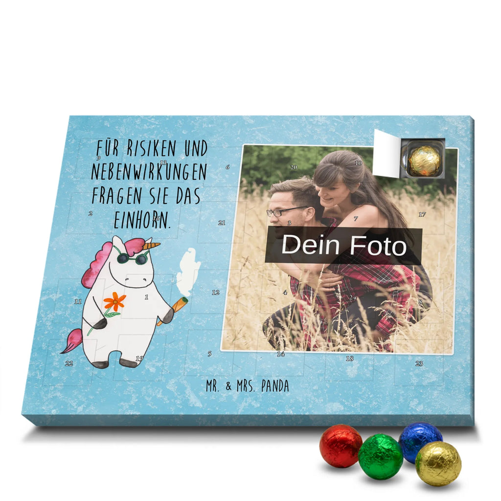 Personalisierter Schoko Foto Adventskalender Einhorn Woodstock Personalisierter Schoko Foto Adventskalender, Unicorn, Einhorn, Einhörner, Einhorn Deko, Zigarette, Spaß. Lustig, Alkohol, Joint, Woodstock, Party, Kiffen, Witzig