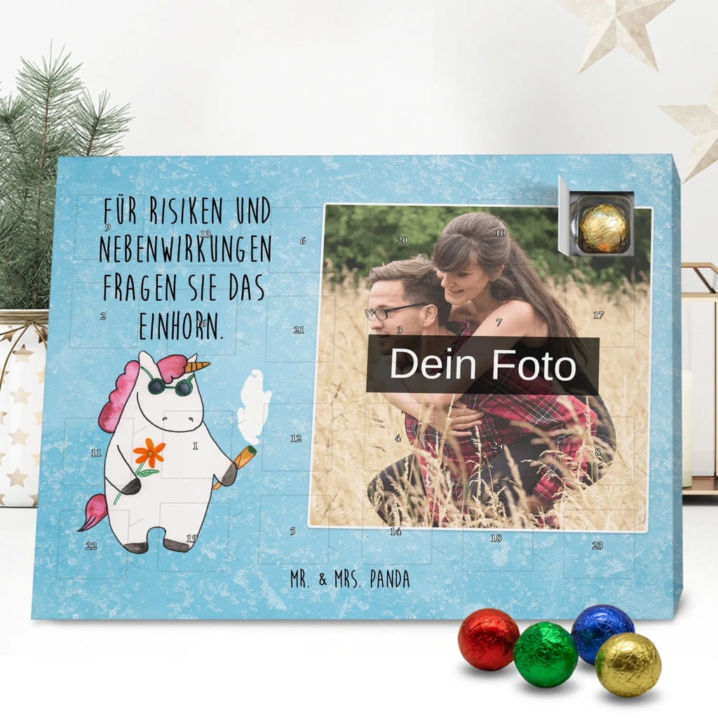 Personalisierter Schoko Foto Adventskalender Einhorn Woodstock Personalisierter Schoko Foto Adventskalender, Unicorn, Einhorn, Einhörner, Einhorn Deko, Zigarette, Spaß. Lustig, Alkohol, Joint, Woodstock, Party, Kiffen, Witzig