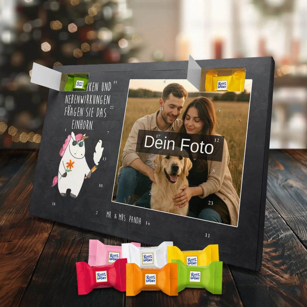 Personalisierter Schoko Foto Adventskalender Einhorn Woodstock Personalisierter Schoko Foto Adventskalender, Unicorn, Einhorn, Einhörner, Einhorn Deko, Zigarette, Spaß. Lustig, Alkohol, Joint, Woodstock, Party, Kiffen, Witzig