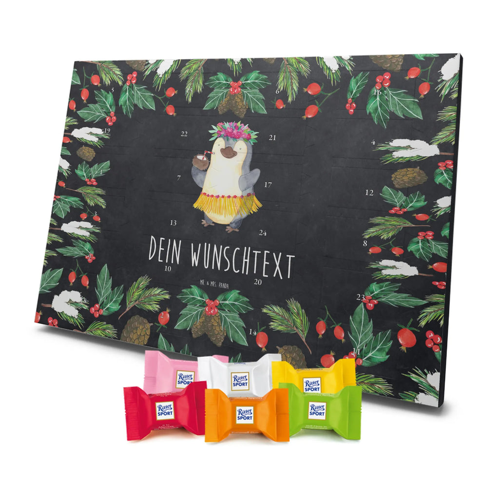  Pingwin z Kokosem Adventskalender mit Namen, Personalisierter Adventskalender, Pinguin, Aloha, Urlaub, Kokosnuss, Hawaii, Pinguine