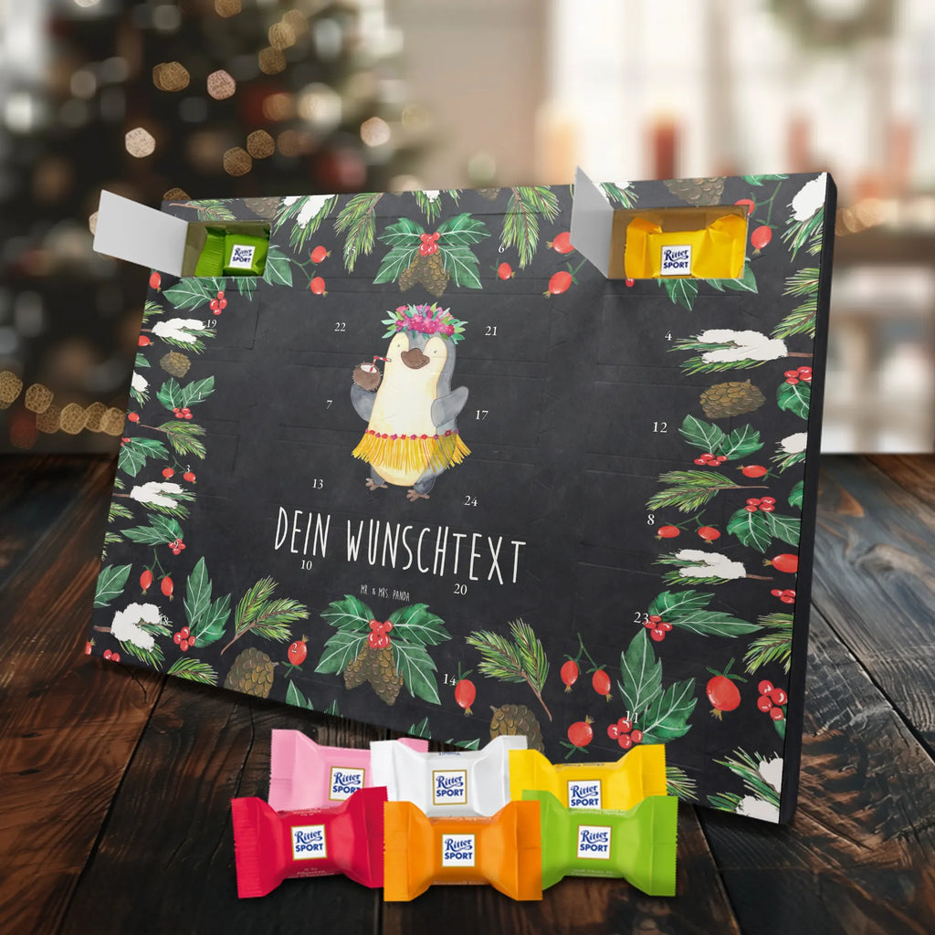  Pingwin z Kokosem Adventskalender mit Namen, Personalisierter Adventskalender, Pinguin, Aloha, Urlaub, Kokosnuss, Hawaii, Pinguine