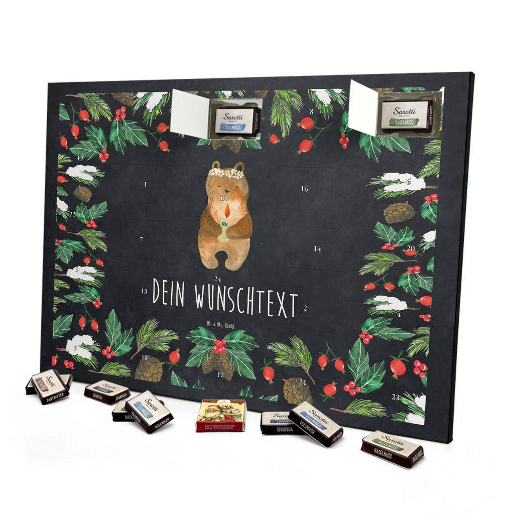 Personalisierter Schoko Adventskalender Bär Kommunion Adventskalender mit Namen, Personalisierter Adventskalender, Teddy, Bär, Teddybär, Katholisch, Taufkerze, Gottes Segen, Kommunion