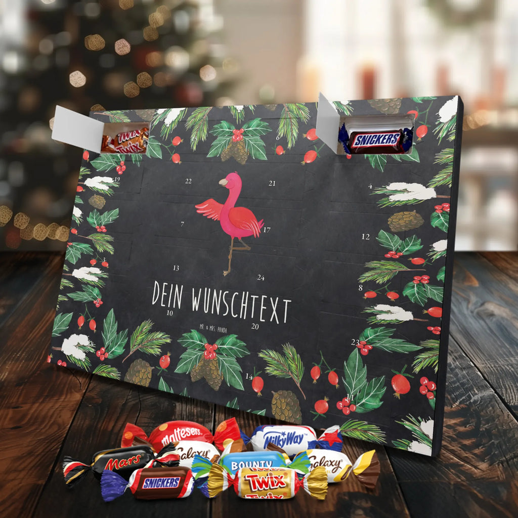 Adventskalender mit Namen Flamingo Yoga Personalisierter Adventskalender, Adventskalender mit Namen, Flamingo, Entspannung, Aufregen, Tiefenentspannung, Namaste, Yoga, Vogel, Achtsamkeit, Yoga-Übung, Ärger