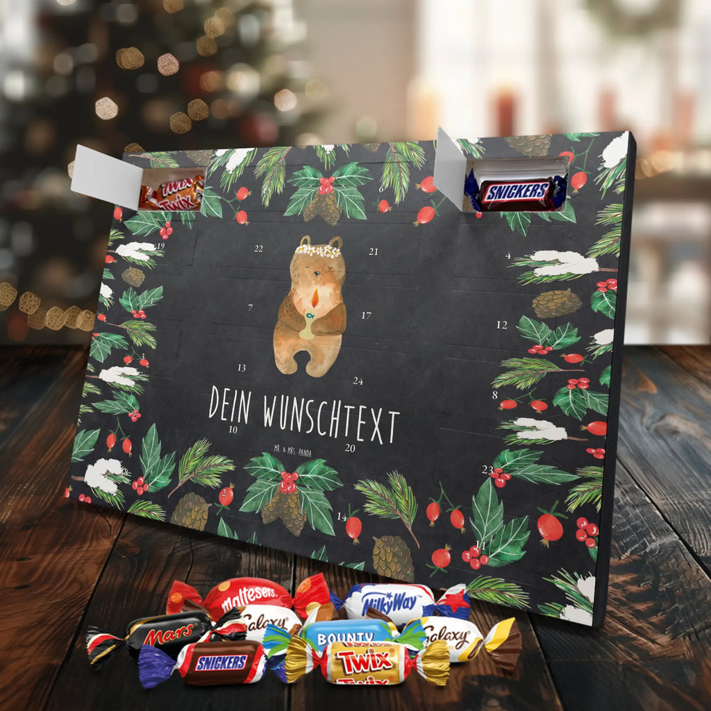 Personalisierter Schoko Adventskalender Bär Kommunion Adventskalender mit Namen, Personalisierter Adventskalender, Teddy, Bär, Teddybär, Katholisch, Taufkerze, Gottes Segen, Kommunion