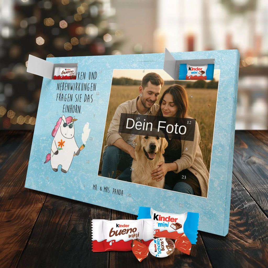 Personalisierter Schoko Foto Adventskalender Einhorn Woodstock Personalisierter Schoko Foto Adventskalender, Unicorn, Einhorn, Einhörner, Einhorn Deko, Zigarette, Spaß. Lustig, Alkohol, Joint, Woodstock, Party, Kiffen, Witzig