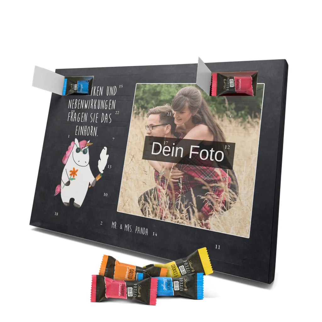 Personalisierter Schoko Foto Adventskalender Einhorn Woodstock Personalisierter Schoko Foto Adventskalender, Unicorn, Einhorn, Einhörner, Einhorn Deko, Zigarette, Spaß. Lustig, Alkohol, Joint, Woodstock, Party, Kiffen, Witzig
