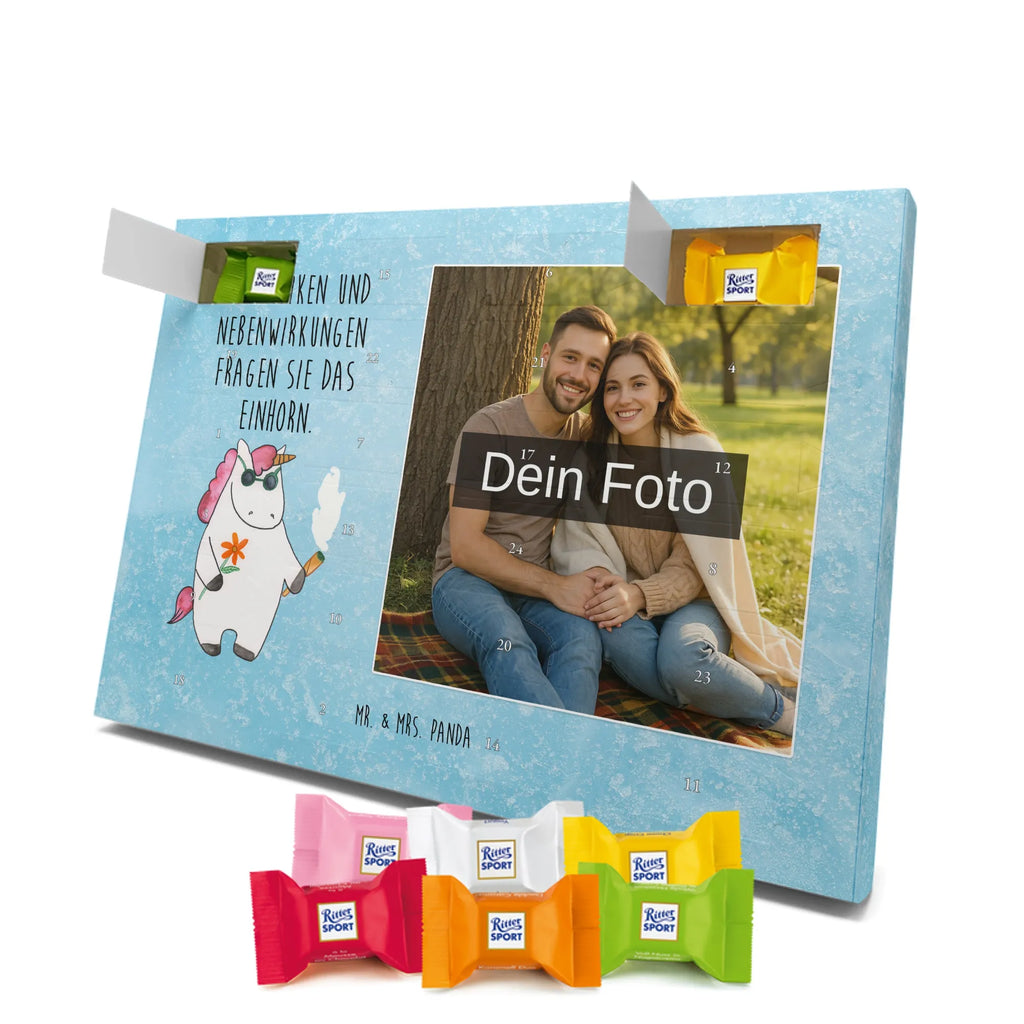 Personalisierter Schoko Foto Adventskalender Einhorn Woodstock Personalisierter Schoko Foto Adventskalender, Unicorn, Einhorn, Einhörner, Einhorn Deko, Zigarette, Spaß. Lustig, Alkohol, Joint, Woodstock, Party, Kiffen, Witzig