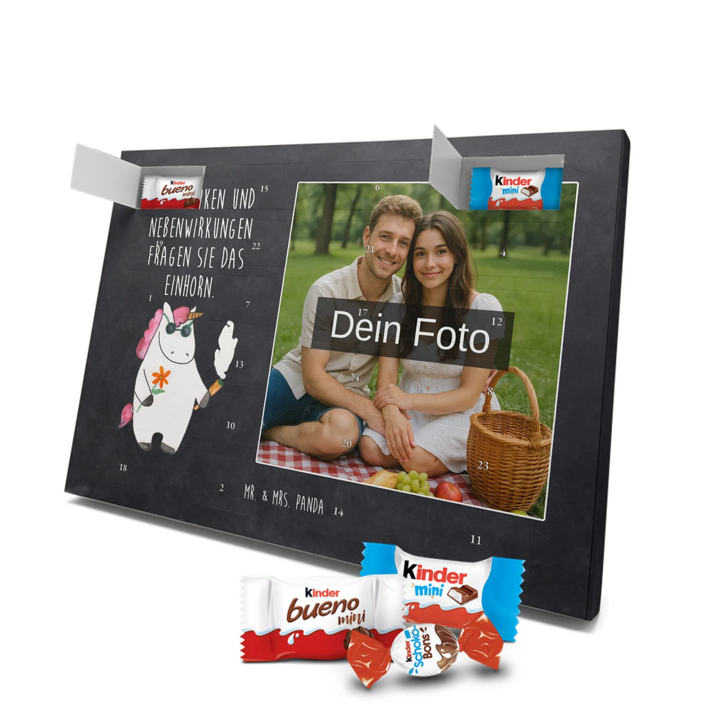 Personalisierter Schoko Foto Adventskalender Einhorn Woodstock Personalisierter Schoko Foto Adventskalender, Unicorn, Einhorn, Einhörner, Einhorn Deko, Zigarette, Spaß. Lustig, Alkohol, Joint, Woodstock, Party, Kiffen, Witzig