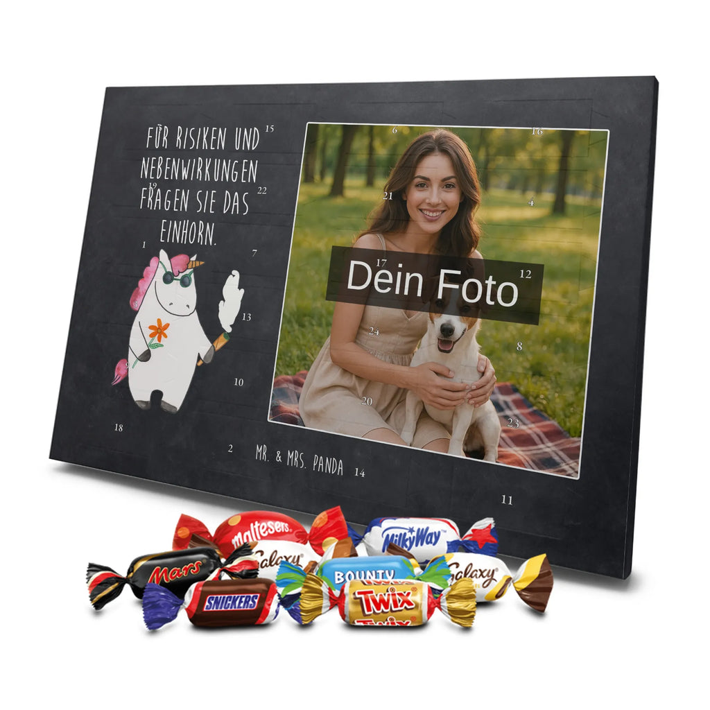 Personalisierter Schoko Foto Adventskalender Einhorn Woodstock Personalisierter Schoko Foto Adventskalender, Unicorn, Einhorn, Einhörner, Einhorn Deko, Zigarette, Spaß. Lustig, Alkohol, Joint, Woodstock, Party, Kiffen, Witzig