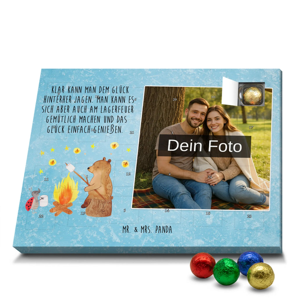 Personalisierter Schoko Foto Adventskalender Bär & Marienkäfer Lagerfeuer Personalisierter Schoko Foto Adventskalender, Teddy, Bär, Teddybär, Lagerfeuer