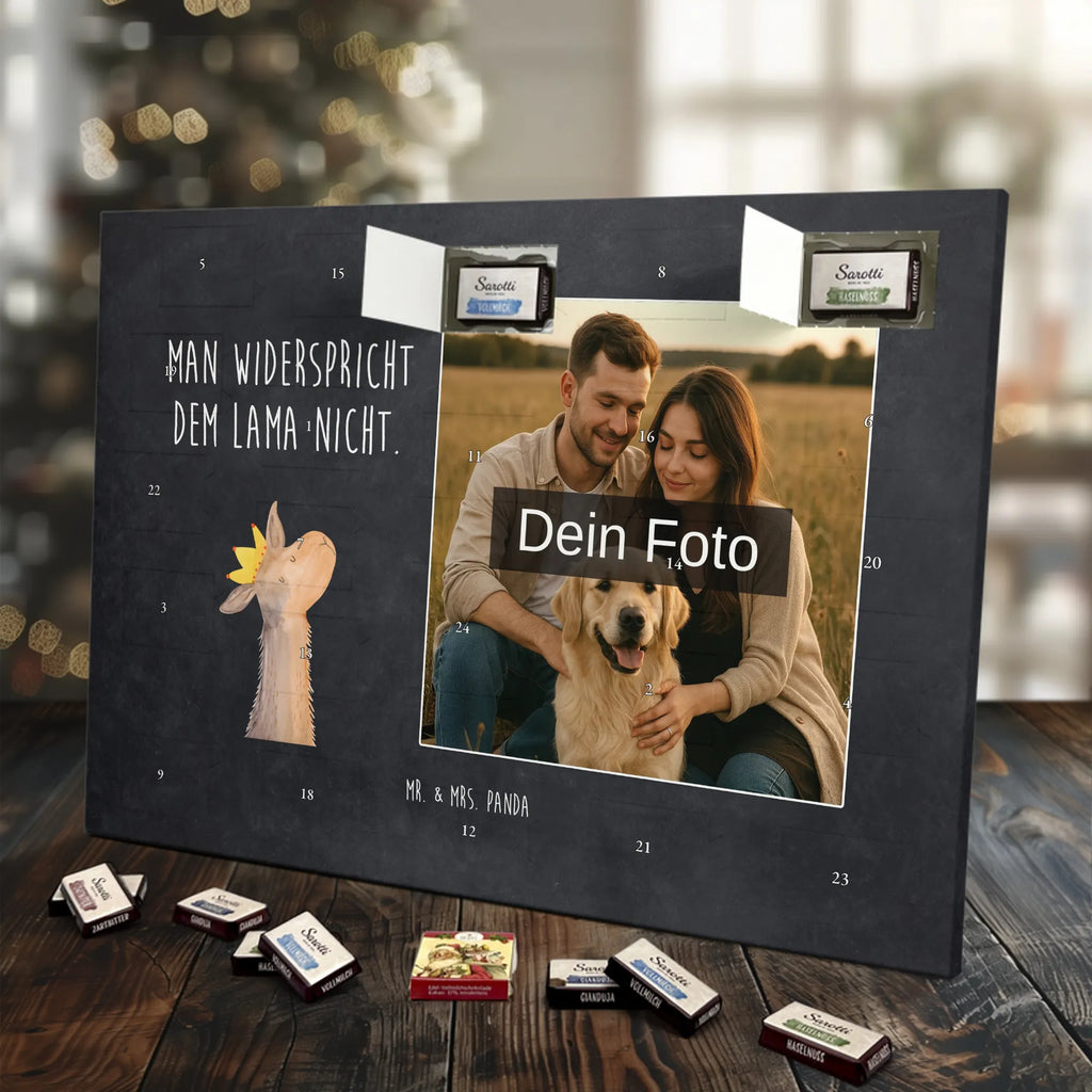 Personalisierter Schoko Foto Adventskalender Lamakopf König Personalisierter Schoko Foto Adventskalender, Lama, Alpaka, Abi, Kollegin, Chef, König, Vorgesetzter, Lamas, Abitur, Mama, Büro Kollege, Königin, Freundin, Papa
