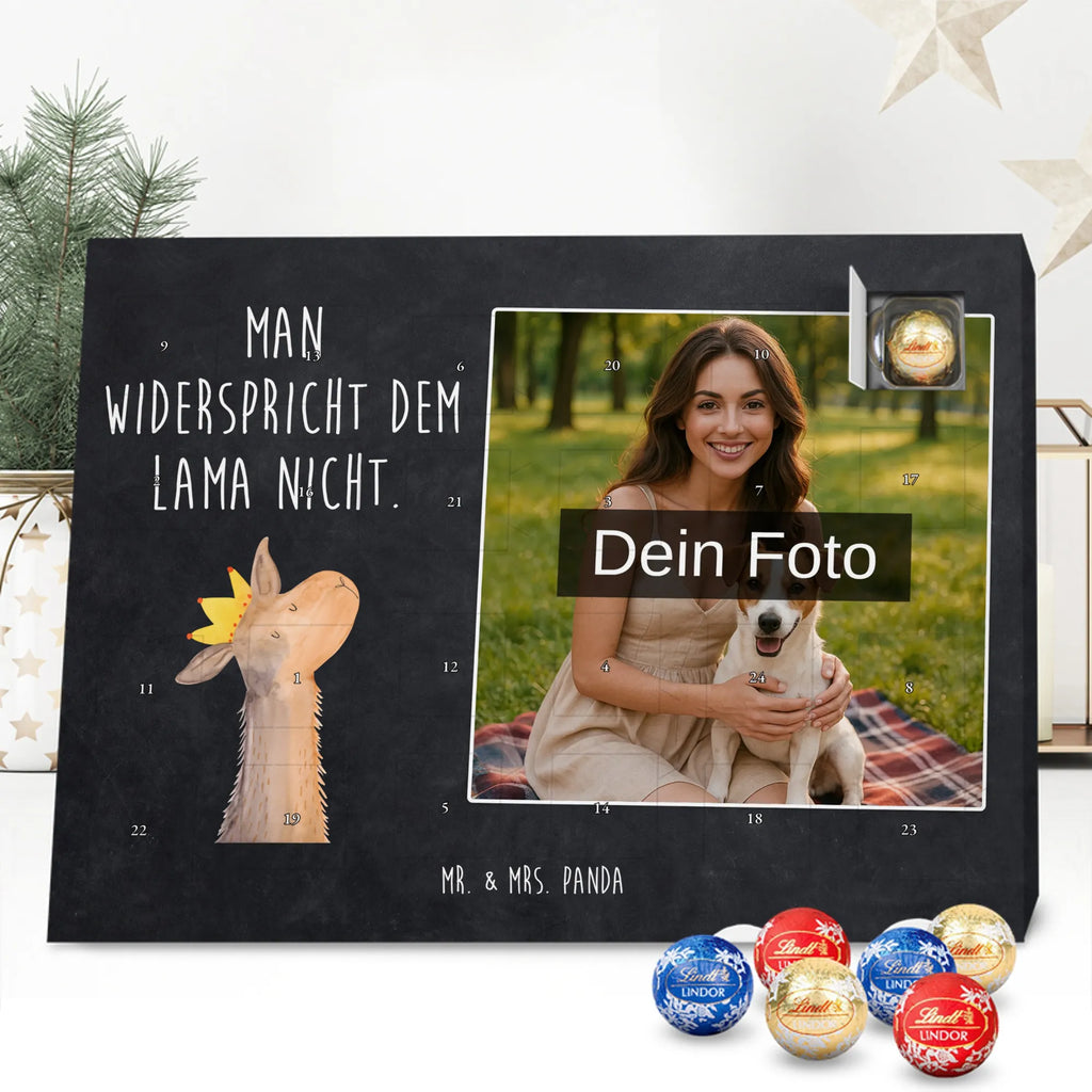 Personalisierter Schoko Foto Adventskalender Lamakopf König Personalisierter Schoko Foto Adventskalender, Lama, Alpaka, Abi, Kollegin, Chef, König, Vorgesetzter, Lamas, Abitur, Mama, Büro Kollege, Königin, Freundin, Papa