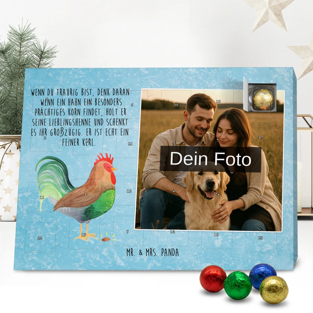 Personalisierter Schoko Foto Adventskalender Hahn Korn Personalisierter Schoko Foto Adventskalender, Landwirt, Bauernhof, Landwirtin, Hoftiere, Henne, Natur, Hahn, Eier, Korn
