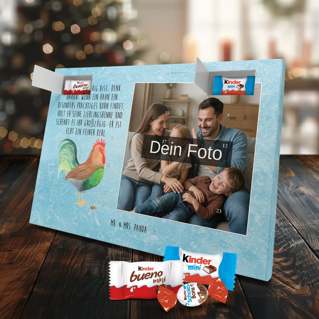 Personalisierter Schoko Foto Adventskalender Hahn Korn Personalisierter Schoko Foto Adventskalender, Landwirt, Bauernhof, Landwirtin, Hoftiere, Henne, Natur, Hahn, Eier, Korn