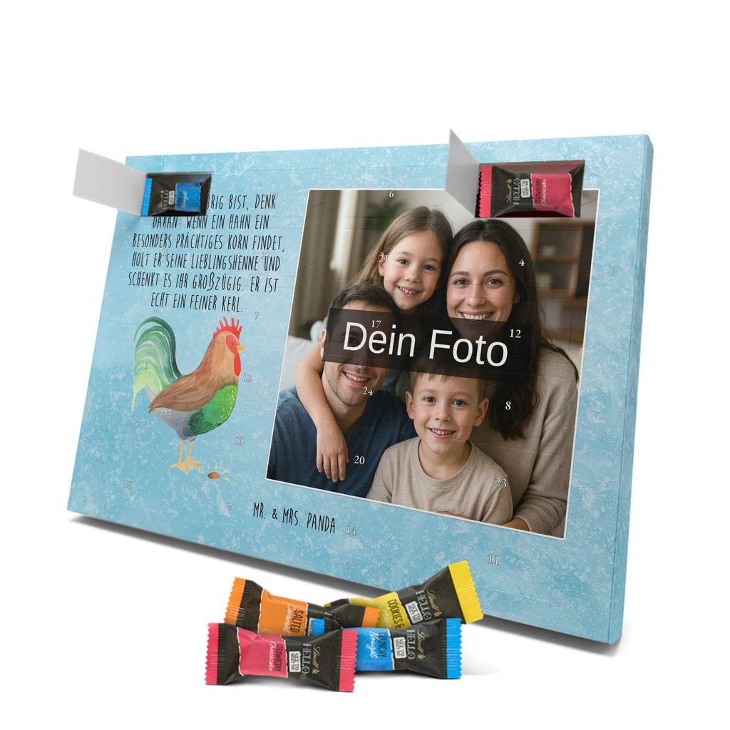 Personalisierter Schoko Foto Adventskalender Hahn Korn Personalisierter Schoko Foto Adventskalender, Landwirt, Bauernhof, Landwirtin, Hoftiere, Henne, Natur, Hahn, Eier, Korn