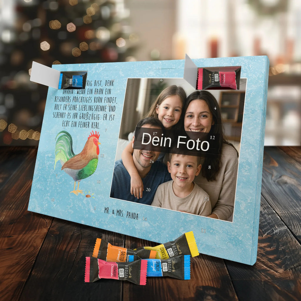 Personalisierter Schoko Foto Adventskalender Hahn Korn Personalisierter Schoko Foto Adventskalender, Landwirt, Bauernhof, Landwirtin, Hoftiere, Henne, Natur, Hahn, Eier, Korn