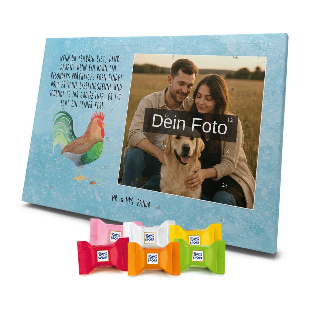 Personalisierter Schoko Foto Adventskalender Hahn Korn Personalisierter Schoko Foto Adventskalender, Landwirt, Bauernhof, Landwirtin, Hoftiere, Henne, Natur, Hahn, Eier, Korn