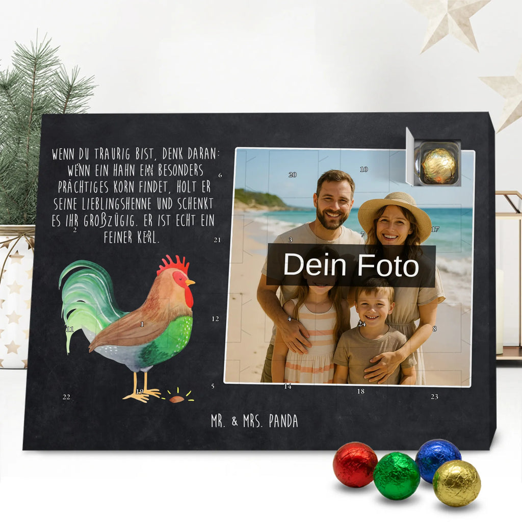 Personalisierter Schoko Foto Adventskalender Hahn Korn Personalisierter Schoko Foto Adventskalender, Landwirt, Bauernhof, Landwirtin, Hoftiere, Henne, Natur, Hahn, Eier, Korn