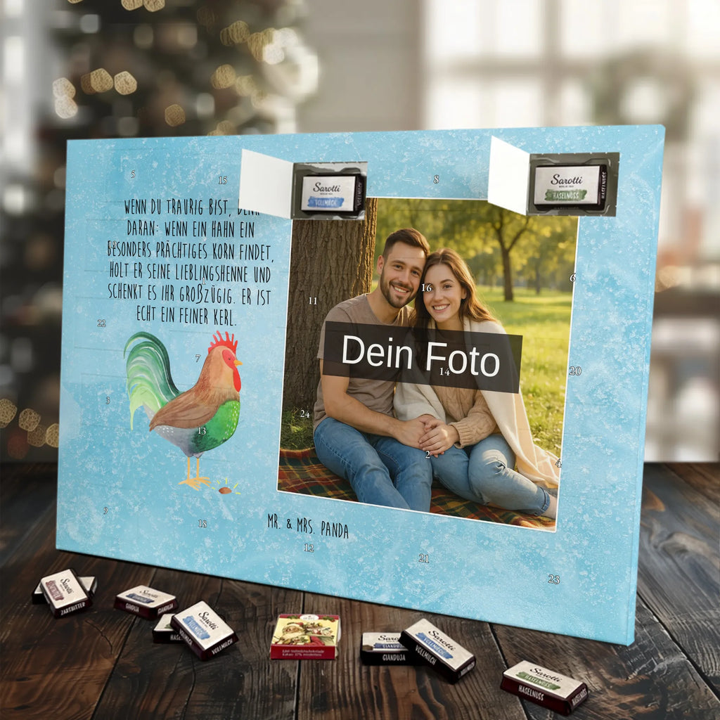 Personalisierter Schoko Foto Adventskalender Hahn Korn Personalisierter Schoko Foto Adventskalender, Landwirt, Bauernhof, Landwirtin, Hoftiere, Henne, Natur, Hahn, Eier, Korn