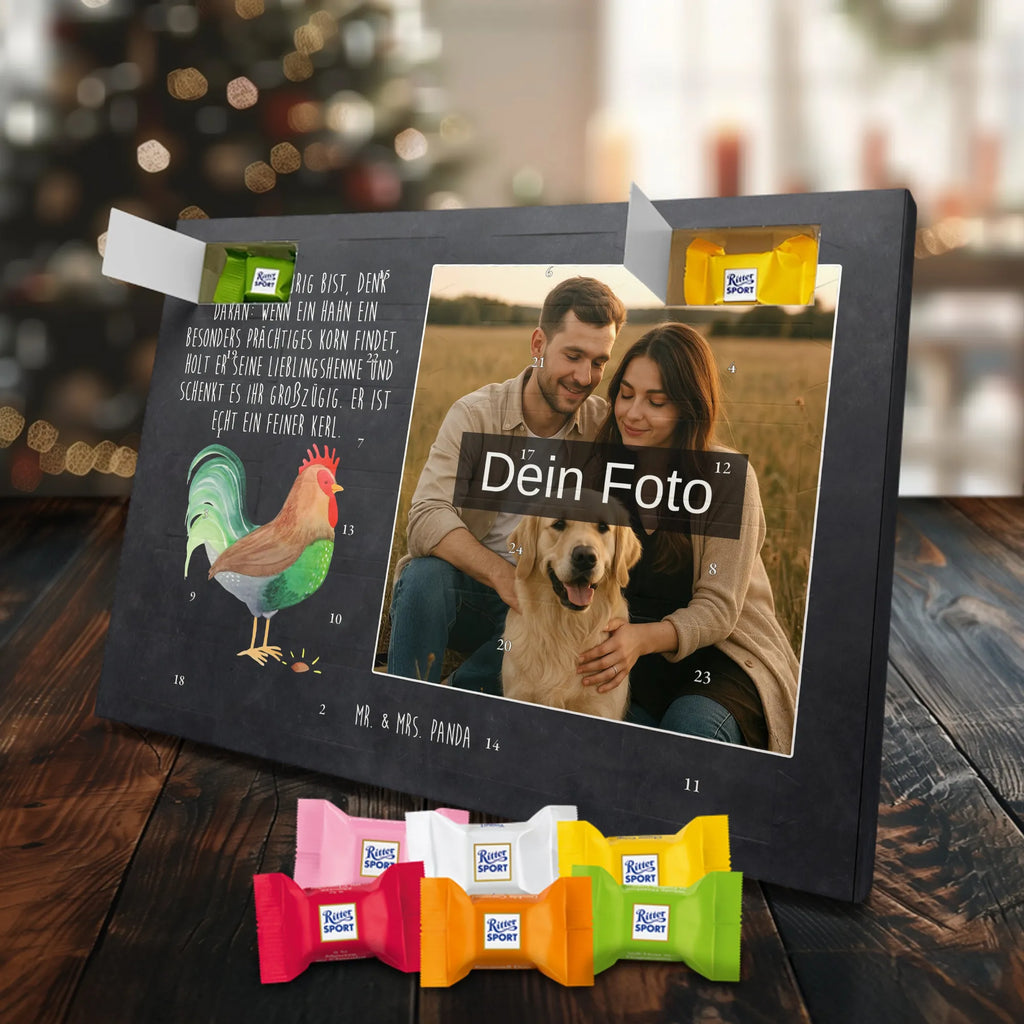 Personalisierter Schoko Foto Adventskalender Hahn Korn Personalisierter Schoko Foto Adventskalender, Landwirt, Bauernhof, Landwirtin, Hoftiere, Henne, Natur, Hahn, Eier, Korn