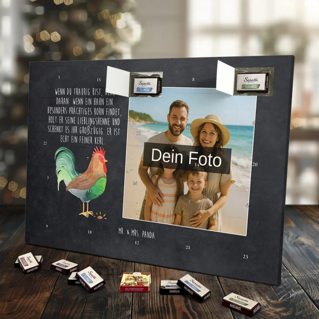 Personalisierter Schoko Foto Adventskalender Hahn Korn Personalisierter Schoko Foto Adventskalender, Landwirt, Bauernhof, Landwirtin, Hoftiere, Henne, Natur, Hahn, Eier, Korn