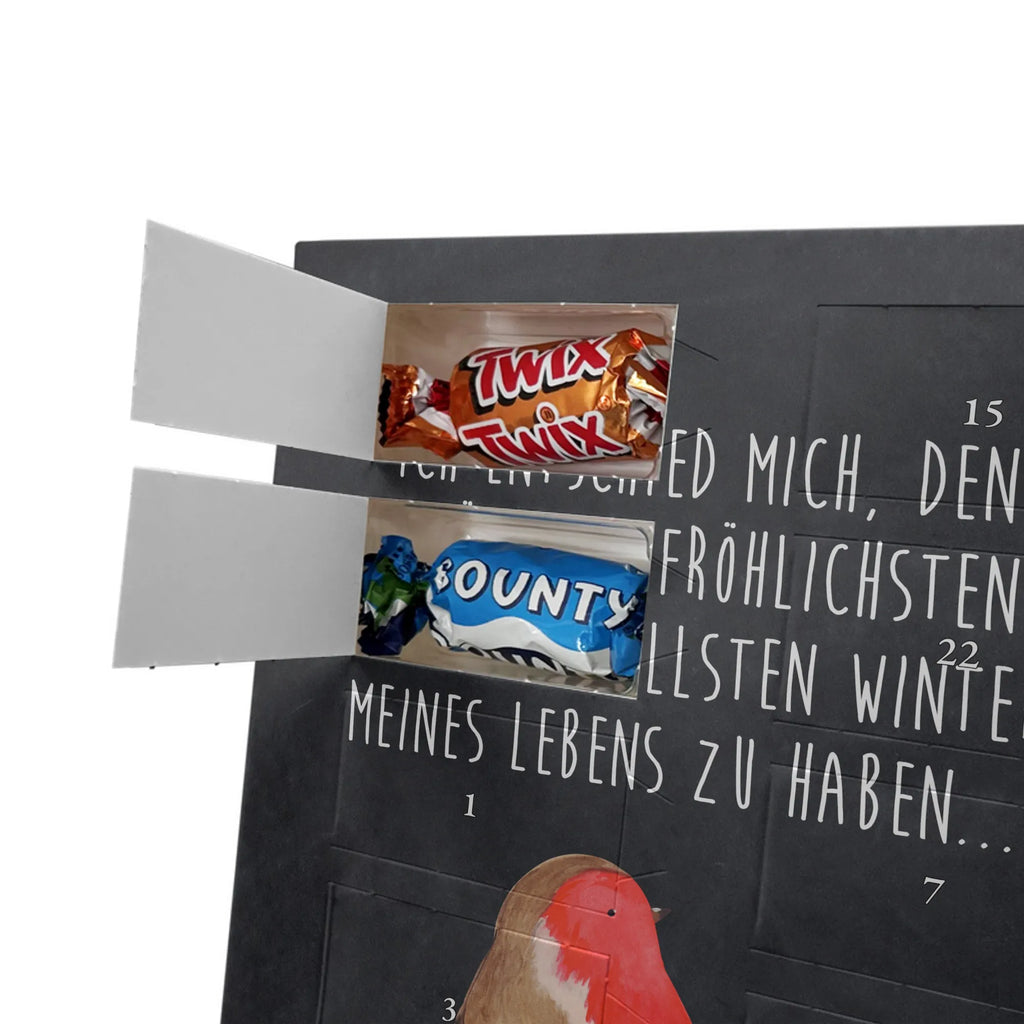 Personalisierter Schoko Foto Adventskalender Rotkehlchen Schlitten Personalisierter Schoko Foto Adventskalender, Winter, Wintermotiv, Advent, Nikolaus, Weihnachten, Weihnachtsdeko, Heiligabend, Vogel, Schlitten