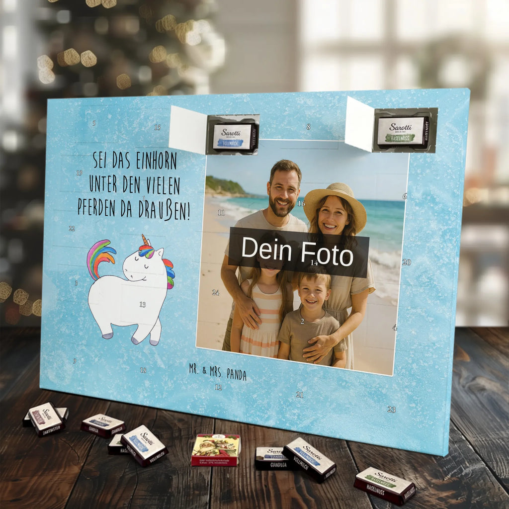 Personalisierter Schoko Foto Adventskalender Einhorn Stolzieren Personalisierter Schoko Foto Adventskalender, Unicorn, Einhorn, Einhörner, Einhorn Deko, Freundin, Anders, Pferd, Bunt, Reiten, Stolz, Geschenk, Reiter