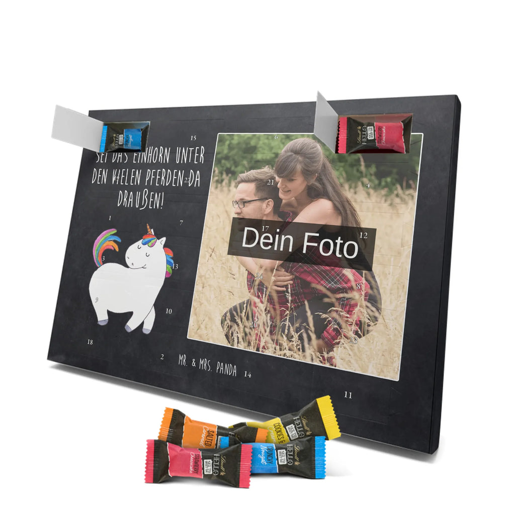 Personalisierter Schoko Foto Adventskalender Einhorn Stolzieren Personalisierter Schoko Foto Adventskalender, Unicorn, Einhorn, Einhörner, Einhorn Deko, Freundin, Anders, Pferd, Bunt, Reiten, Stolz, Geschenk, Reiter
