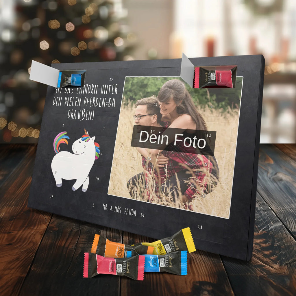 Personalisierter Schoko Foto Adventskalender Einhorn Stolzieren Personalisierter Schoko Foto Adventskalender, Unicorn, Einhorn, Einhörner, Einhorn Deko, Freundin, Anders, Pferd, Bunt, Reiten, Stolz, Geschenk, Reiter