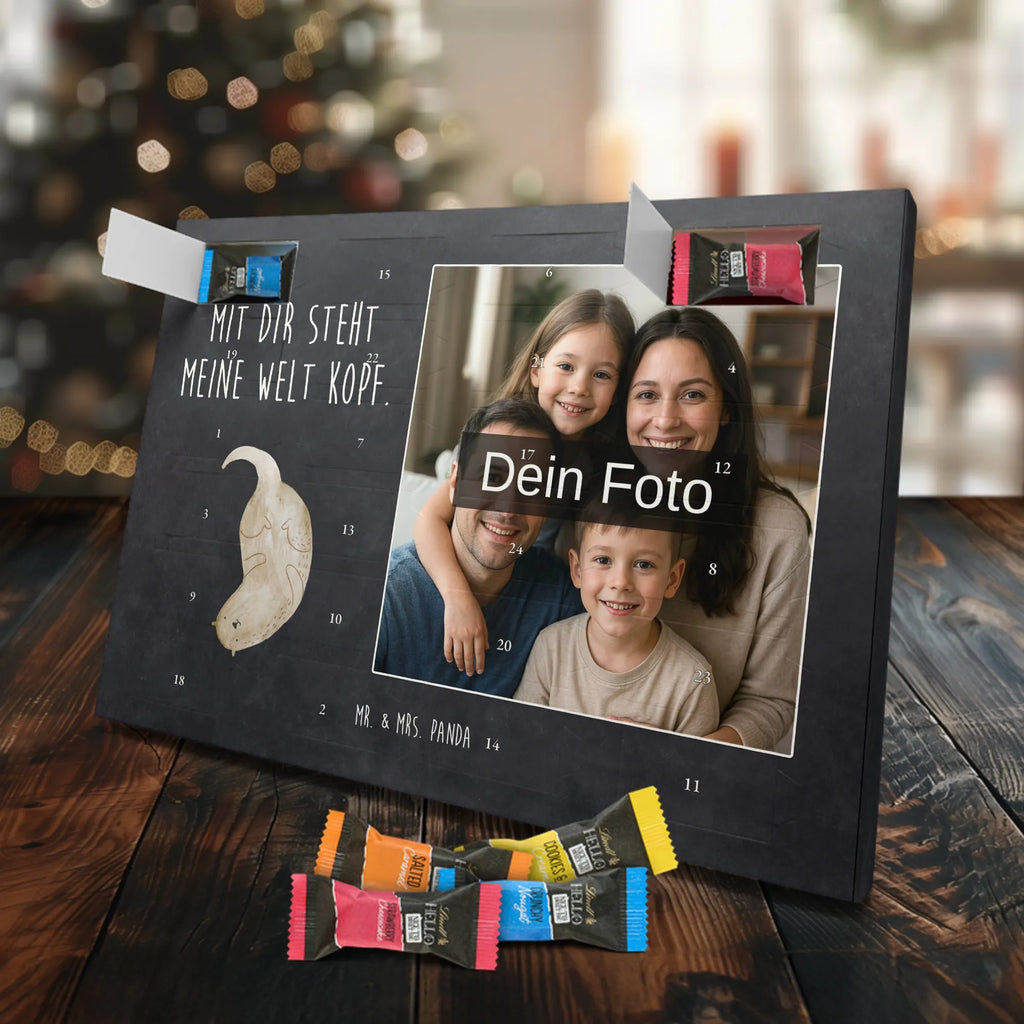 Personalisierter Schoko Foto Adventskalender Otter Kopfüber Personalisierter Schoko Foto Adventskalender, Fischotter, Otter, Seeotter, Otter Seeotter See Otter