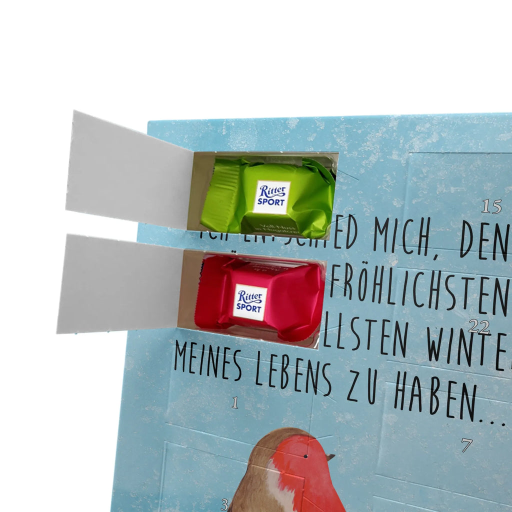 Personalisierter Schoko Foto Adventskalender Rotkehlchen Schlitten Personalisierter Schoko Foto Adventskalender, Winter, Wintermotiv, Advent, Nikolaus, Weihnachten, Weihnachtsdeko, Heiligabend, Vogel, Schlitten