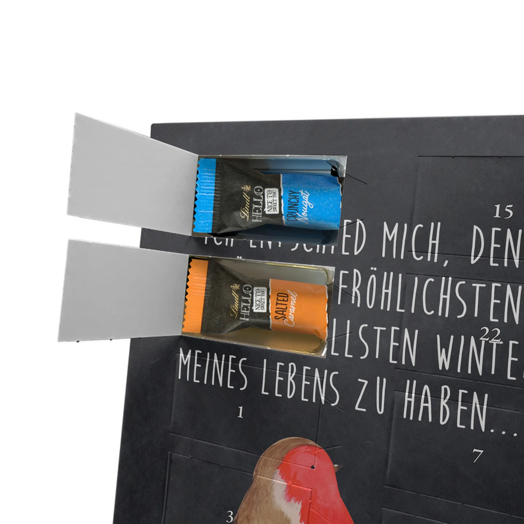 Personalisierter Schoko Foto Adventskalender Rotkehlchen Schlitten Personalisierter Schoko Foto Adventskalender, Winter, Wintermotiv, Advent, Nikolaus, Weihnachten, Weihnachtsdeko, Heiligabend, Vogel, Schlitten