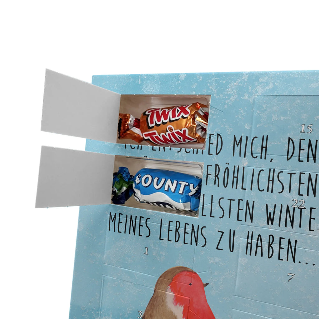 Personalisierter Schoko Foto Adventskalender Rotkehlchen Schlitten Personalisierter Schoko Foto Adventskalender, Winter, Wintermotiv, Advent, Nikolaus, Weihnachten, Weihnachtsdeko, Heiligabend, Vogel, Schlitten