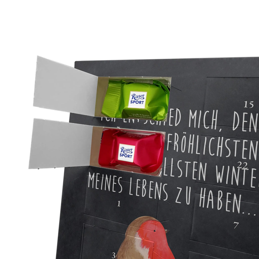 Personalisierter Schoko Foto Adventskalender Rotkehlchen Schlitten Personalisierter Schoko Foto Adventskalender, Winter, Wintermotiv, Advent, Nikolaus, Weihnachten, Weihnachtsdeko, Heiligabend, Vogel, Schlitten