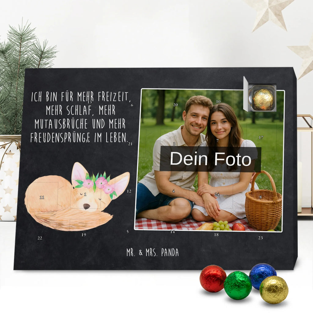 Personalisierter Schoko Foto Adventskalender Wüstenfuchs Blumen Personalisierter Schoko Foto Adventskalender, Afrika, Wildtiere, Wüstenfuchs, Wüste, Glücklich, Blumenkranz, Blumen