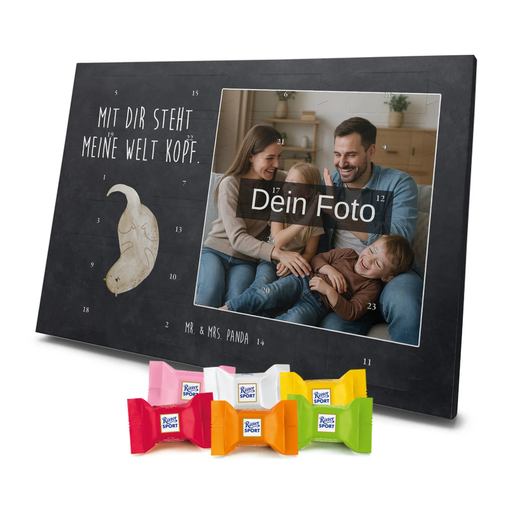 Personalisierter Schoko Foto Adventskalender Otter Kopfüber Personalisierter Schoko Foto Adventskalender, Fischotter, Otter, Seeotter, Otter Seeotter See Otter