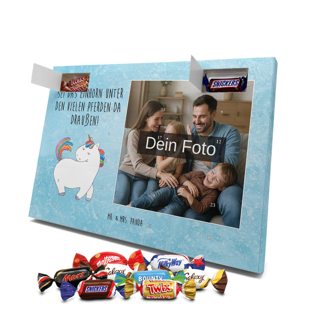 Personalisierter Schoko Foto Adventskalender Einhorn Stolzieren Personalisierter Schoko Foto Adventskalender, Unicorn, Einhorn, Einhörner, Einhorn Deko, Freundin, Anders, Pferd, Bunt, Reiten, Stolz, Geschenk, Reiter