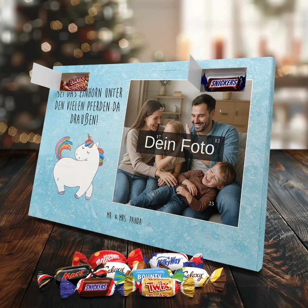 Personalisierter Schoko Foto Adventskalender Einhorn Stolzieren Personalisierter Schoko Foto Adventskalender, Unicorn, Einhorn, Einhörner, Einhorn Deko, Freundin, Anders, Pferd, Bunt, Reiten, Stolz, Geschenk, Reiter