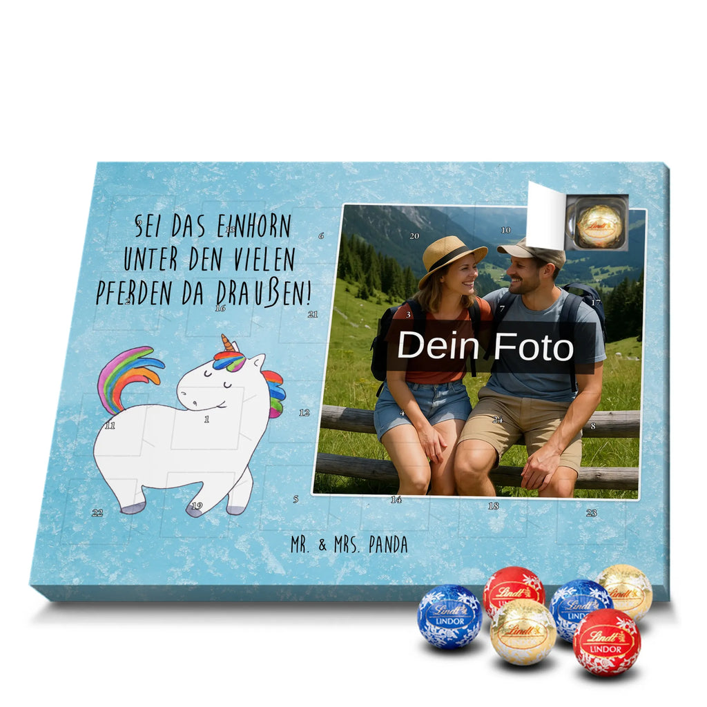 Personalisierter Schoko Foto Adventskalender Einhorn Stolzieren Personalisierter Schoko Foto Adventskalender, Unicorn, Einhorn, Einhörner, Einhorn Deko, Freundin, Anders, Pferd, Bunt, Reiten, Stolz, Geschenk, Reiter
