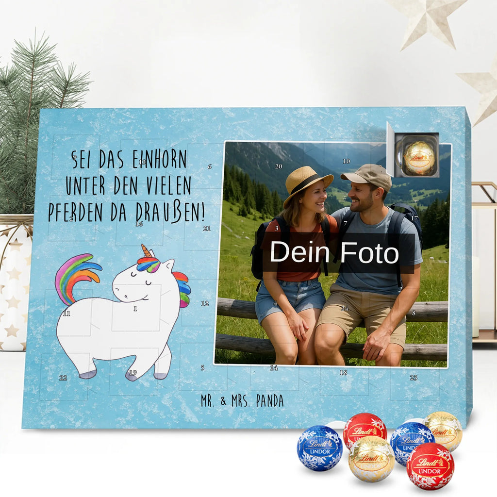 Personalisierter Schoko Foto Adventskalender Einhorn Stolzieren Personalisierter Schoko Foto Adventskalender, Unicorn, Einhorn, Einhörner, Einhorn Deko, Freundin, Anders, Pferd, Bunt, Reiten, Stolz, Geschenk, Reiter