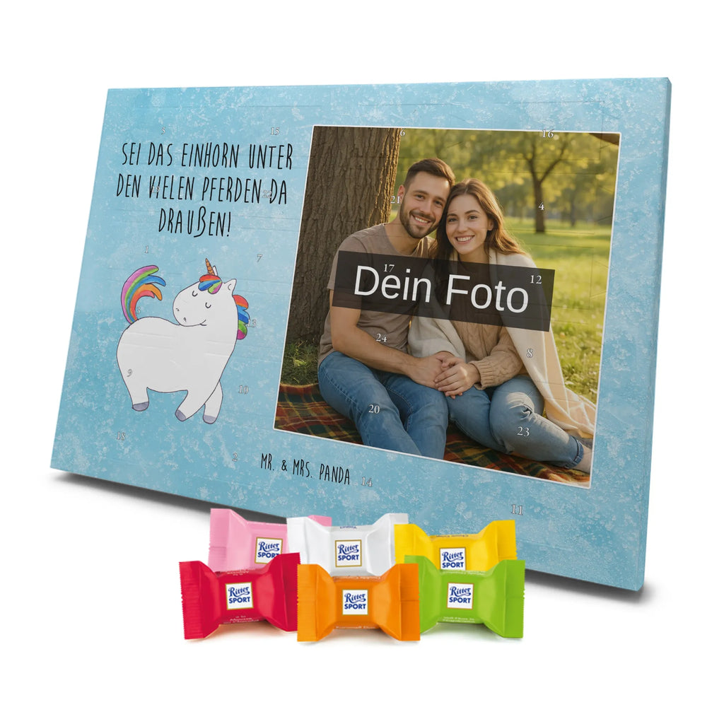 Personalisierter Schoko Foto Adventskalender Einhorn Stolzieren Personalisierter Schoko Foto Adventskalender, Unicorn, Einhorn, Einhörner, Einhorn Deko, Freundin, Anders, Pferd, Bunt, Reiten, Stolz, Geschenk, Reiter