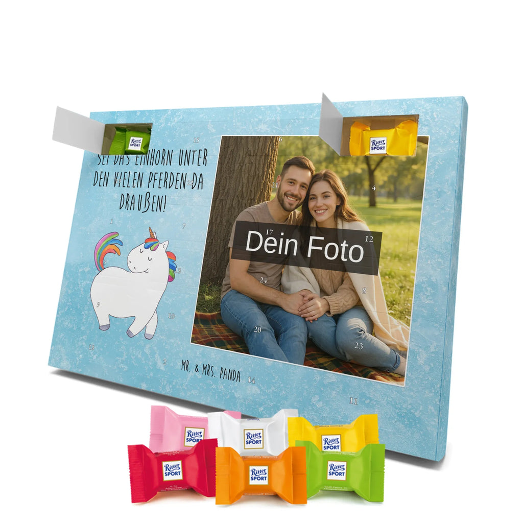Personalisierter Schoko Foto Adventskalender Einhorn Stolzieren Personalisierter Schoko Foto Adventskalender, Unicorn, Einhorn, Einhörner, Einhorn Deko, Freundin, Anders, Pferd, Bunt, Reiten, Stolz, Geschenk, Reiter