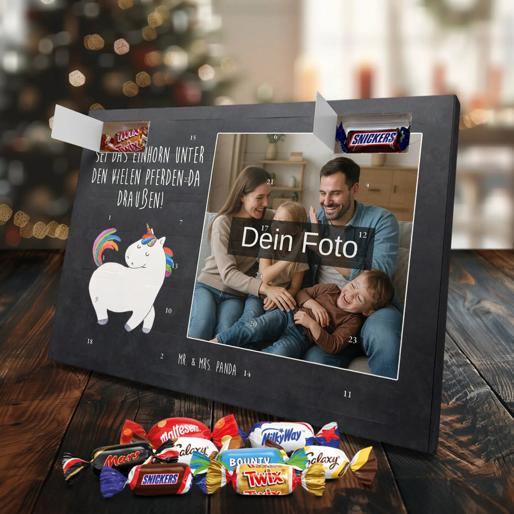 Personalisierter Schoko Foto Adventskalender Einhorn Stolzieren Personalisierter Schoko Foto Adventskalender, Unicorn, Einhorn, Einhörner, Einhorn Deko, Freundin, Anders, Pferd, Bunt, Reiten, Stolz, Geschenk, Reiter