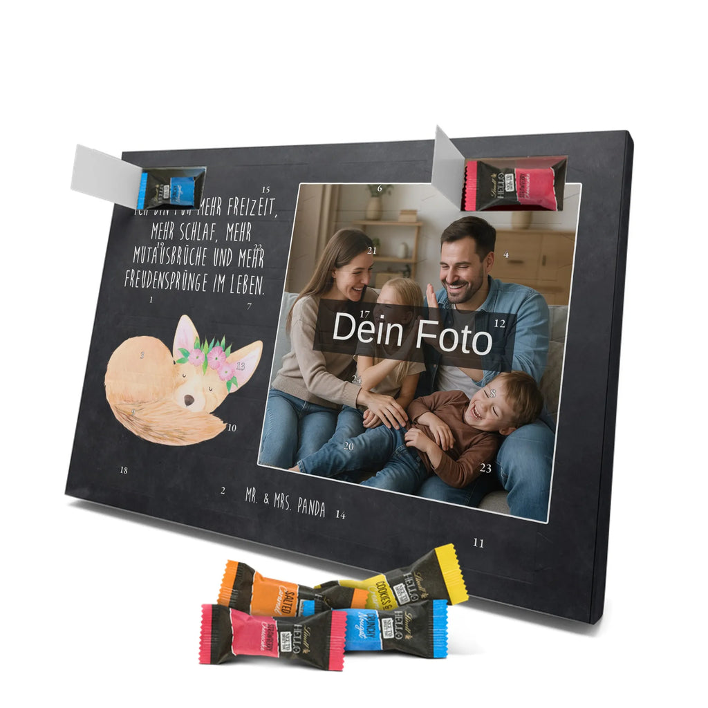 Personalisierter Schoko Foto Adventskalender Wüstenfuchs Blumen Personalisierter Schoko Foto Adventskalender, Afrika, Wildtiere, Wüstenfuchs, Wüste, Glücklich, Blumenkranz, Blumen