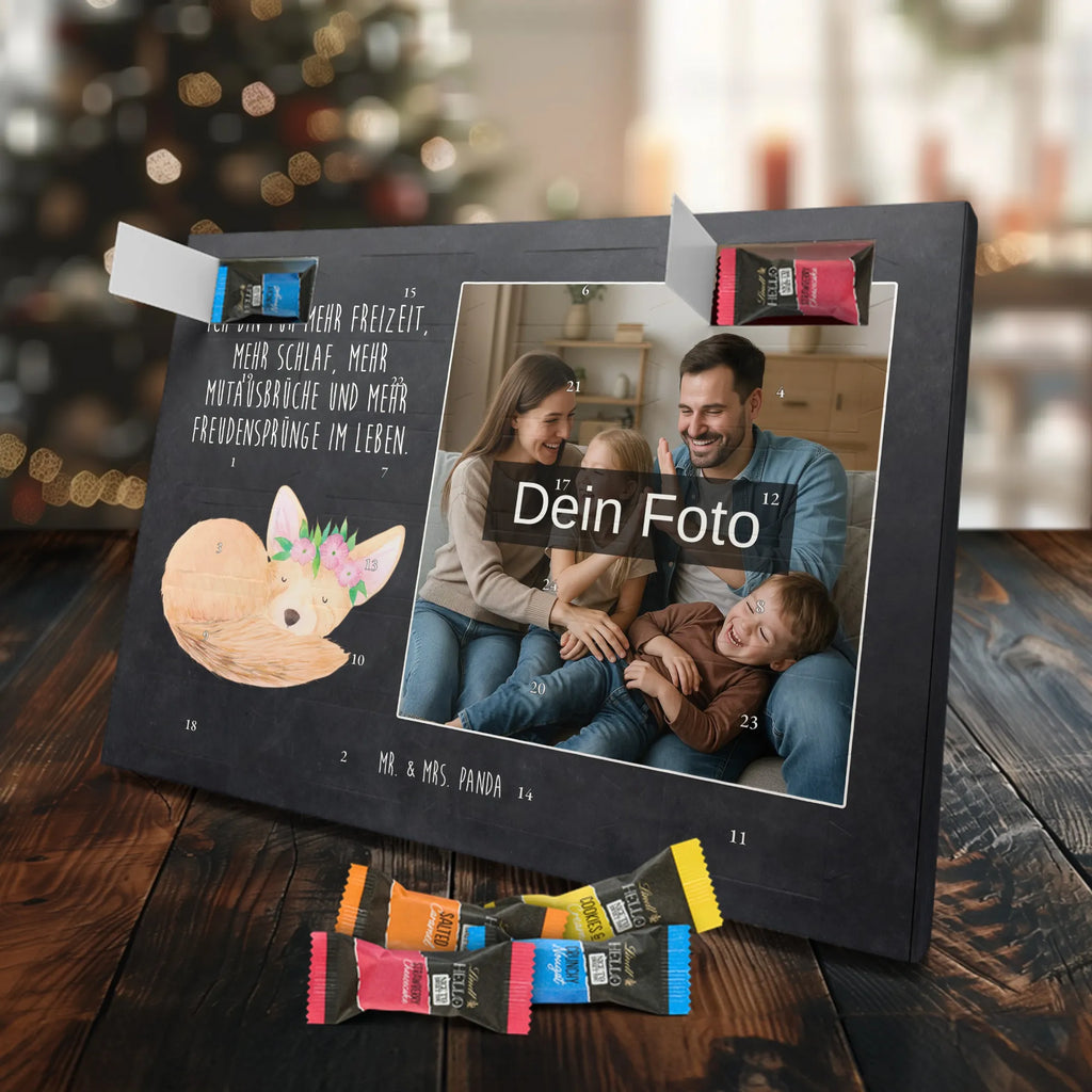 Personalisierter Schoko Foto Adventskalender Wüstenfuchs Blumen Personalisierter Schoko Foto Adventskalender, Afrika, Wildtiere, Wüstenfuchs, Wüste, Glücklich, Blumenkranz, Blumen