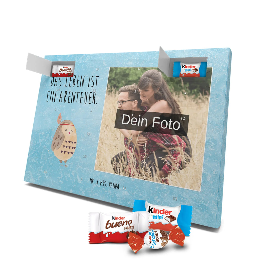 Personalisierter Schoko Foto Adventskalender Eule Federschmuck Personalisierter Schoko Foto Adventskalender, Eule, Dekoration, Federschmuck, Owl, Das Leben ist ein Abenteuer, Reisespruch, Eule Deko
