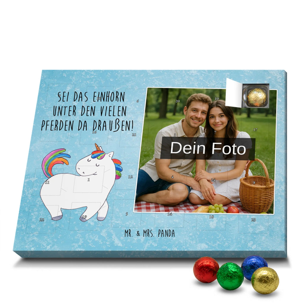 Personalisierter Schoko Foto Adventskalender Einhorn Stolzieren Personalisierter Schoko Foto Adventskalender, Unicorn, Einhorn, Einhörner, Einhorn Deko, Freundin, Anders, Pferd, Bunt, Reiten, Stolz, Geschenk, Reiter