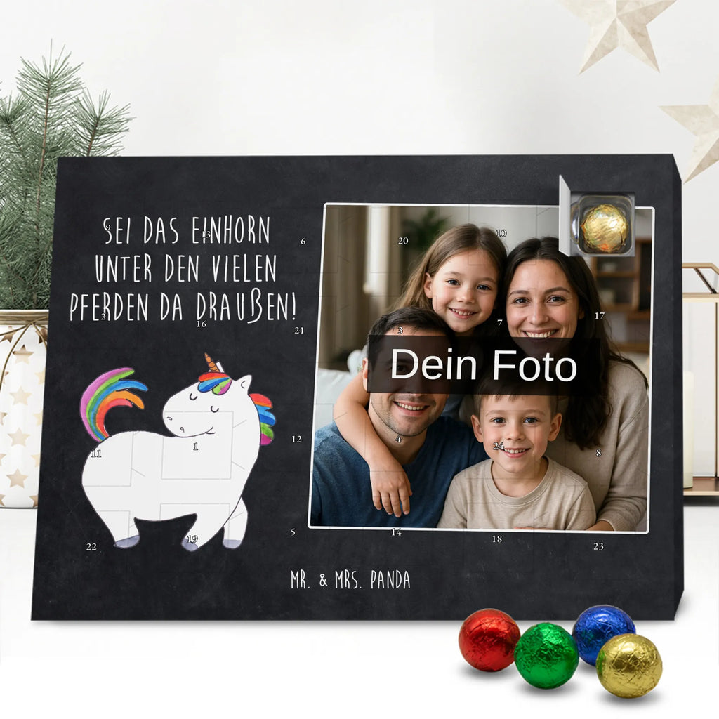 Personalisierter Schoko Foto Adventskalender Einhorn Stolzieren Personalisierter Schoko Foto Adventskalender, Unicorn, Einhorn, Einhörner, Einhorn Deko, Freundin, Anders, Pferd, Bunt, Reiten, Stolz, Geschenk, Reiter