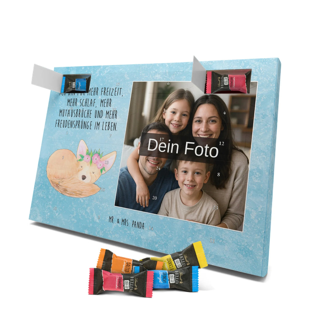 Personalisierter Schoko Foto Adventskalender Wüstenfuchs Blumen Personalisierter Schoko Foto Adventskalender, Afrika, Wildtiere, Wüstenfuchs, Wüste, Glücklich, Blumenkranz, Blumen