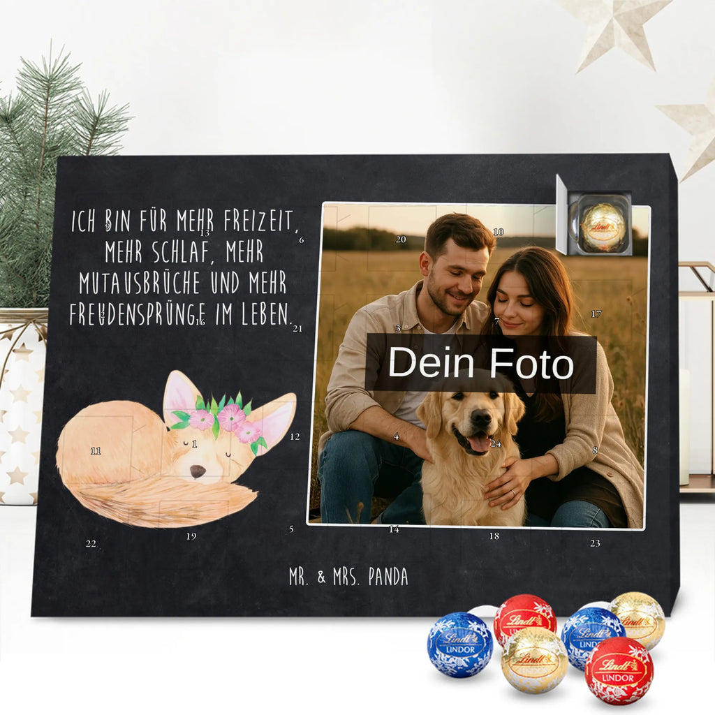 Personalisierter Schoko Foto Adventskalender Wüstenfuchs Blumen Personalisierter Schoko Foto Adventskalender, Afrika, Wildtiere, Wüstenfuchs, Wüste, Glücklich, Blumenkranz, Blumen